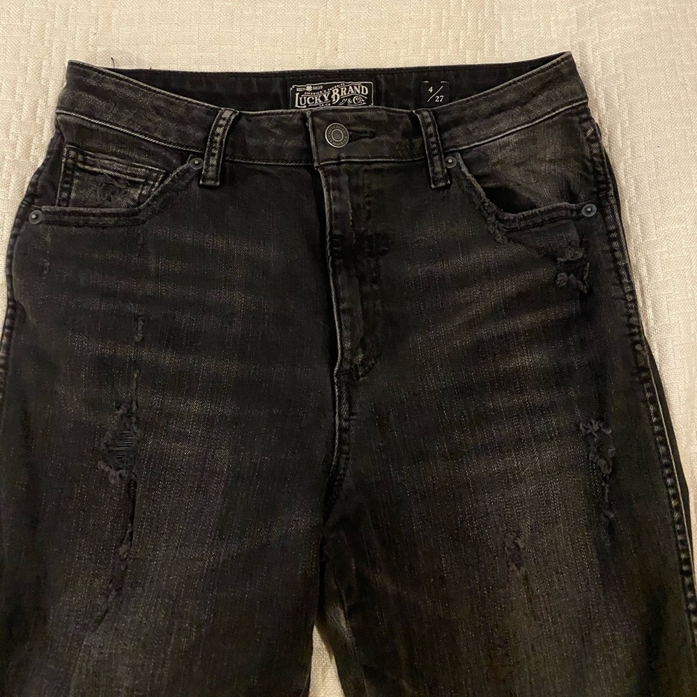 Lucky Brand High Rise Ripped Black Jeans